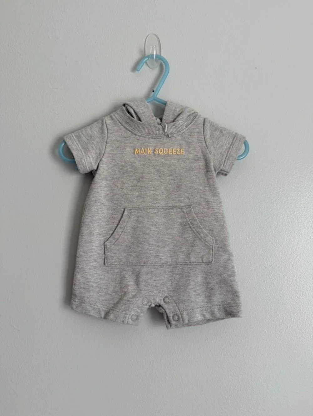 Carter’s Main Squeeze Hooded Romper Gray Newborn